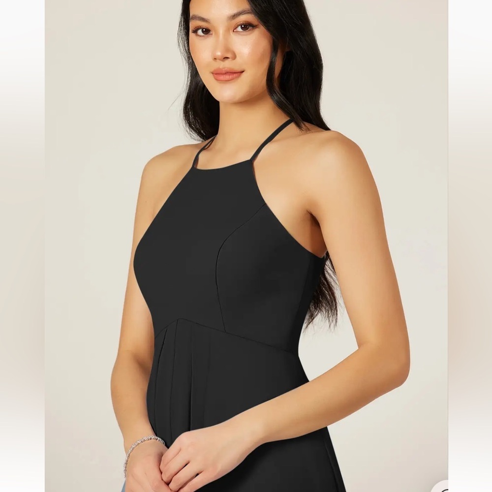 Elegant Black Halter Maxi Dress - Picture 3 of 10